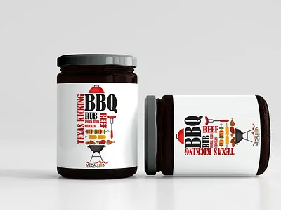 Modern BBQ Rub Jar Design 🍗 barbecue barbecue label barbecue label design barbecue sauce bbq bbq rub bbq sauce design eye catching label graphic design label design minimal minimal label modern modern design modern label packaging