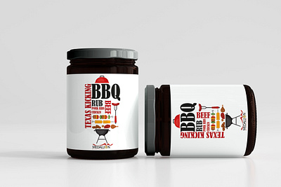 Modern BBQ Rub Jar Design 🍗 barbecue barbecue label barbecue label design barbecue sauce bbq bbq rub bbq sauce design eye catching label graphic design label design minimal minimal label modern modern design modern label packaging