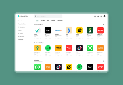 A redesign of Google Playstore (Web app) design google landing page playstore ui uidesign web design