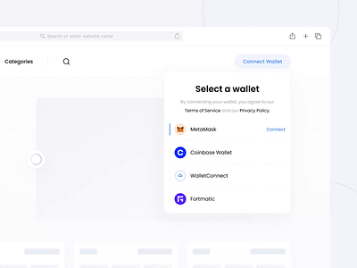 exoMarket | Connect wallet interaction animation app app design app ui clean clean ui dashboard design interaction interaction design landing page minimal modal nft ui ui interaction ui motion wallet web website