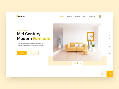 Furniture Home Page Web Design clean furniture app furniture design furniture landing page furniture website futniture hero section homepage interface interior interior agency interior design interior landing page landing page ui ux web app web design web design agency website design