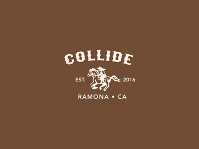 Collide branding color cowboy cowgirl design horse illustration illustrator logo minimalistic typography western