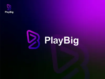 Play Big b letter behance branding color creative dribbble folio gradient idea logo logo inspirations mark minimal motion graphics play icon shot stroke tech vector white