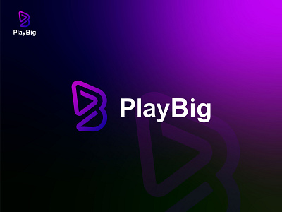 Play Big b letter behance branding color creative dribbble folio gradient idea logo logo inspirations mark minimal motion graphics play icon shot stroke tech vector white