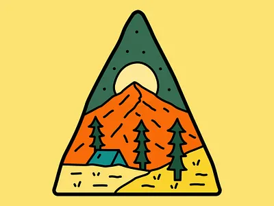 triangle of nature camping adventure camp design graphic design illustration nature vector