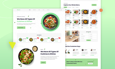 Restaurant Theme clean design flat green minimal modern restaurant theme ui website