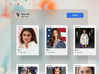 Instagram - Glass Morphism adobe design glassmorphism instagram trend ui