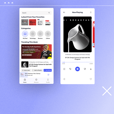 Podcast App Concept app design concept minimal minimalism mobile app mobile design music player podcast podcast app ui ux uiux ux ui uxui