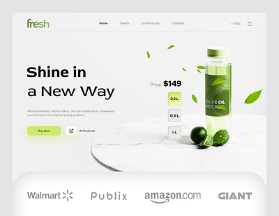 Web Design: Skin Care Store Homepage beauty beauty product beauty salon cosmetic packaging cosmetics design fresh homepage interface landing page olive oil skin skin care skincare ui web design website