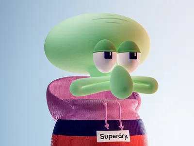 Squidward cartoon character eye hoody sketch spongebob squidward sweater wooltexture