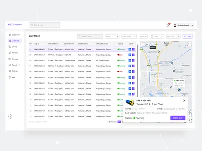 Vehicle Tracking App cargo dashboard live track app logistic map ui supply track management app tracking tracking app tracking car tracking management system transportation trend 2022 ui design uiux vehicle management system