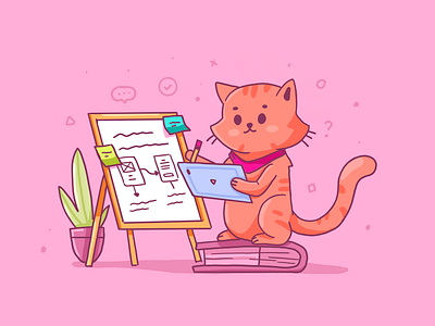 Cat Sketching Illustration animal cat character concept cute development flat illustration graphic design illustrations sketch ui ux vector illustration