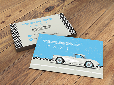 Business card in retro style business card retro retro car retro style taxi service