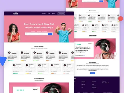 Review Landing Page design flat logo minimal ui ux website