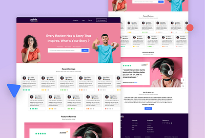 Review Landing Page design flat logo minimal ui ux website