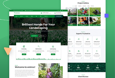 Garden Website design flat garden green minimal nature theme ui ux website