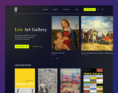 Art Gallery Website art design gallery lviv museum ua ui ukraine ux web website