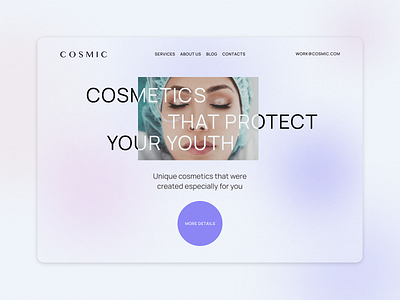 Online store of face cosmetics beauty branding clean cosmetic design figma landing landing page minimal modern new wesite online store skincare ui ux web web design website website design