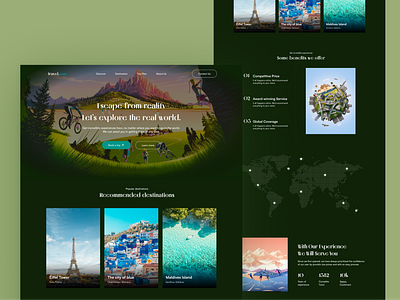 Travel Website - UI Exploration design illustration minimalism tourism tourist travel travelwebsite ui uiux ux