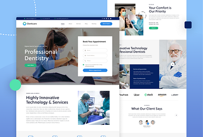 Dental Care Website care dental design ecommerce flat health minimal ui ux website