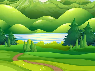 Forest Landscape beautiful drawing forest illustration jungle lanscape