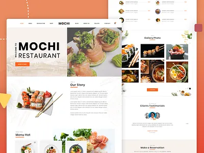 Restaurant Website design flat food minimal restaurant ui ux website