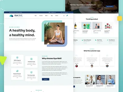 Ayurveda Website ayurveda design flat landing minimal peace ui ux veda website yoga