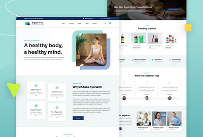 Ayurveda Website ayurveda design flat landing minimal peace ui ux veda website yoga