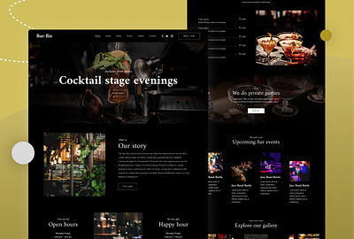 Bar Website bar beer design flat minimal ui ux website