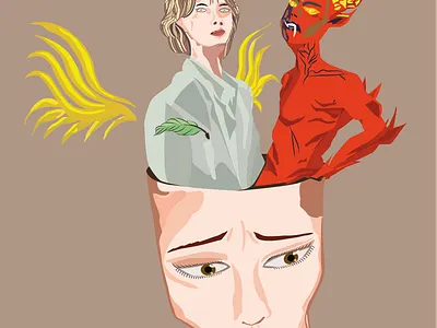 Angel VS Devil - Dilemma app branding design graphic design illustration logo typography ui ux vector
