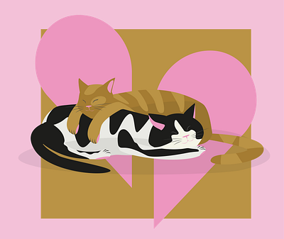 Cats design illustration minimal vector