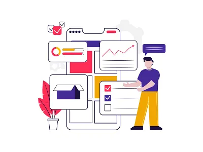 Ui App Mobile Flat Ilustration app branding cartoon character character chart design graphic design illustration logo man people presentation smart phone speak trend typography ui ux vector