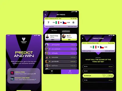 Volleyball World Predictor Game - Mobile design figma game game design interface predictor sport ui ux visual design volleyball