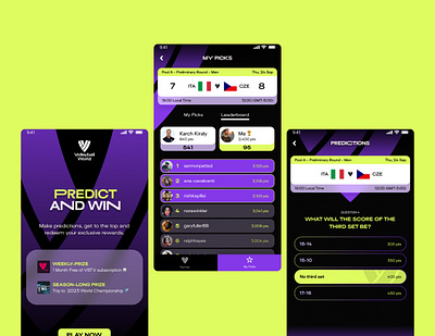 Volleyball World Predictor Game - Mobile design figma game game design interface predictor sport ui ux visual design volleyball