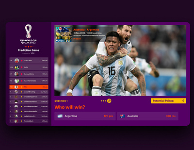 Fifa World Cup Qatar - TV game design fifa figma game predictor soccer tv app ui ux visual design world cup