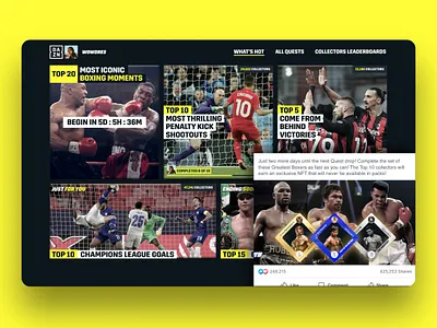 DAZN Quests Game boxing dazn figma game game design nft predictor sport ui ux visual design