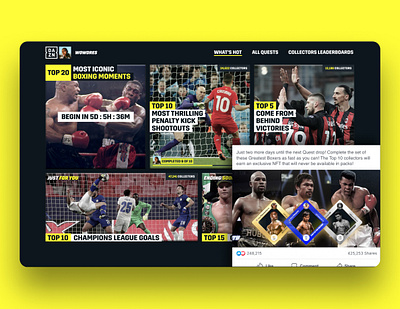 DAZN Quests Game boxing dazn figma game game design nft predictor sport ui ux visual design