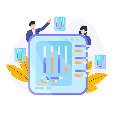 Illustration from Traffic Board arrow board branding carier cartoon character character chart design illustration logo man monitor sucess traafic trend typography ui ux vector woman