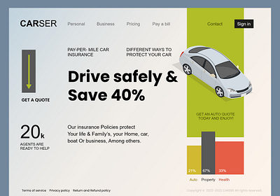 Homepage design for CAR SERVICE Business. adobe adobe xd design graphic design homepage homepage design illustration illustrator design logo photoshop ui