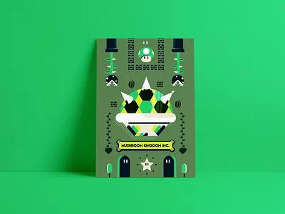 Mushroom Kingdom Inc. Poster 8 bit 8 bit 8bit bowser illustration koopa luigi mario nintendo poster design print design retro design retro game super mario vector vector illustration video game