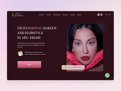 Landing page for a make-up artist from Abu Dhabi design graphic design landing page makeup ux visagiste