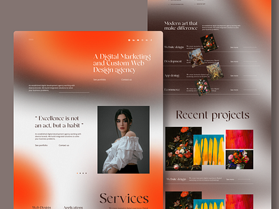 Landing page for digital studio branding design figma graphic design illustration logo ui ux web website