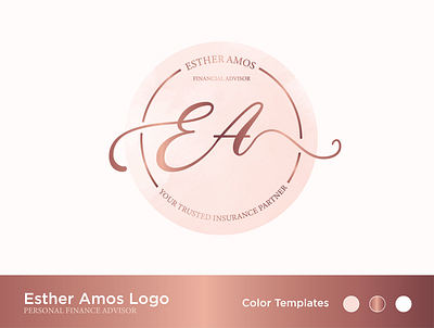 Esther Amos Logo | Personal Branding feminine Logo | Designofly brand identity branding bright logo designofly designofly logo design esther amos logo faminine branding feminine finance logo graphic design logo modern logo personal branding logo