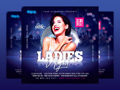 Ladies Night Flyer club club flyer club house club night club party design event facebook flyer design flyer template girls night girls night out holiday holidays instagram ladies night ladies night out night club night party party