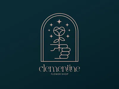Clementine Flower Shop branding design flower logo logo design mark minimal modern nature shop symbol