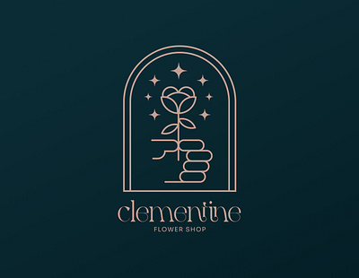 Clementine Flower Shop branding design flower logo logo design mark minimal modern nature shop symbol