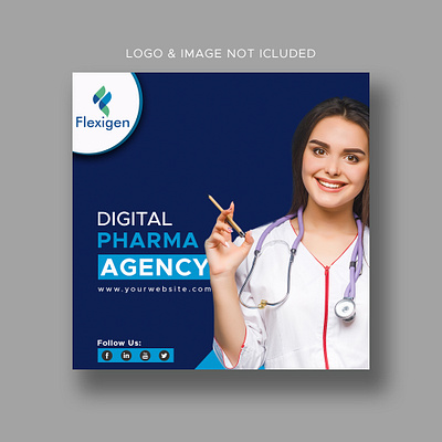 Pharma Agency Instagram Post design graphic design logo