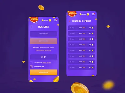 Golden888 - UX / UI | Drawing of certificates bitcoin cash coin crypto dark design gambling game game interface game ui interface mobile design money nft ticket uiux ux web