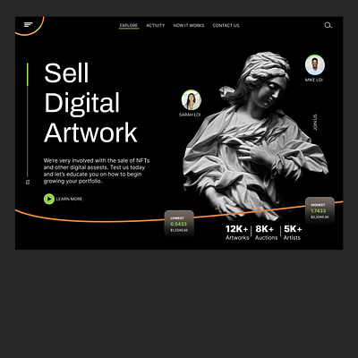 NFT Landing Page design ui ux