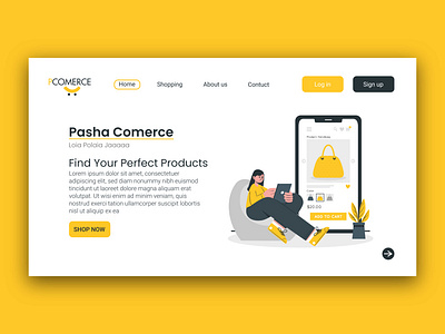 Landing Page for e-commerce shop app design ecomerce landing page ecomerce ui landing design landing page landing page design landingpage ui uidesign